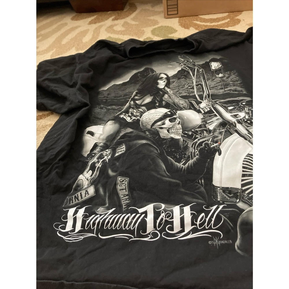 Ride or die t- shirt men’s black motorcycle highway to hell size 2xl
